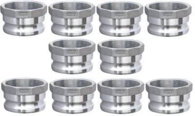 (10 Pack) Aluminum 4" Type A Camlock | Female NPT Thread x Male Adapter Fitting - Image 1 of 4