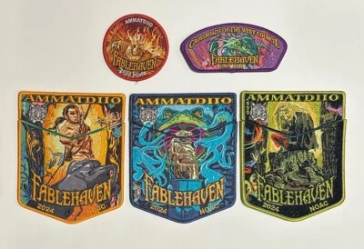 OA BSA PATCHES NOAC 2024 AMMATDIIO LODGE FABLEHAVEN 8-PIECE SET RARE 100 MADE - Image 1 of 2