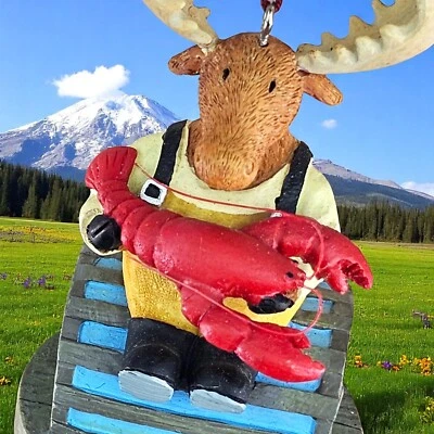 VTG Bar Harbor Maine Wind Chime Moose Lobster Buoy Resin Fishing Souvenir RARE - Image 1 of 4