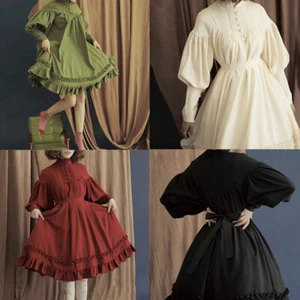 Vestido Lolita Princesa Vestidos Góticos Vintage Mangas de Linterna Disfraz de Cosplay - Imagen 1 de 17