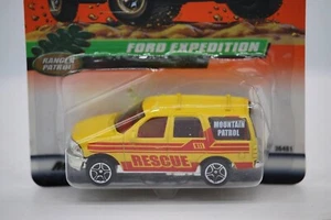 Matchbox Ford Expedition Yellow /w Red 911 Rescue Mountain Patrol 1:64 Scale - Picture 1 of 5