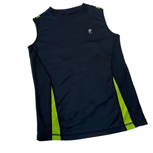 Fila Sport Boys Sleeveless Athletic Shirt Black & Neon Green Size M - Picture 1 of 6