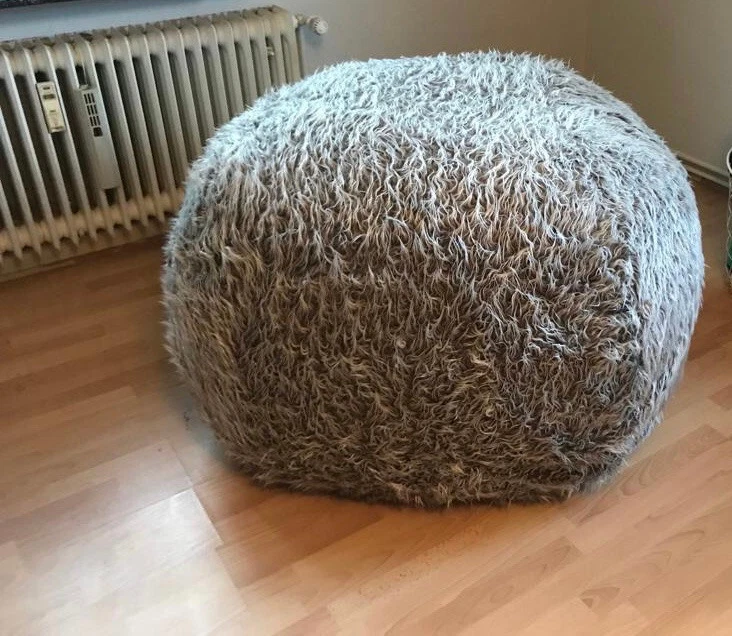 Original FatSak (vetsak) Sitzsack Flokati grau Large - Bild 1 von 4