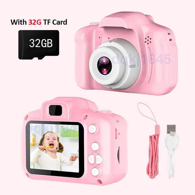 ¡Cámara para niños con 5 juegos y tarjeta de 32 GB! Video HD 1080P, fotos de 8 MP, pantalla de 2" Foto 1 de 1