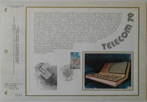 Feuillet CEF 1er jour 510 Soie 1979 Télécom - Imagen 1 de 1