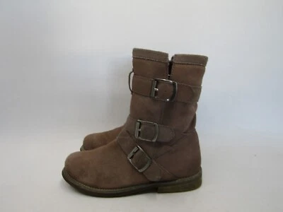 Nine West Mujer Talla 7 M Marrón Gamuza Cremallera Hebilla Tobillo Moda Botas Botín Foto 1 de 4