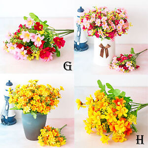 10/50/80X Cute Artificial Chrysanthemum Daisy Silk Flower Craft Home Party Decor