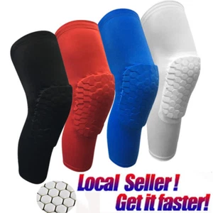 Men Youth Pad Honeycomb Leg Support Knee Sleeve Braces Sports Support Basketball - Picture 1 of 15