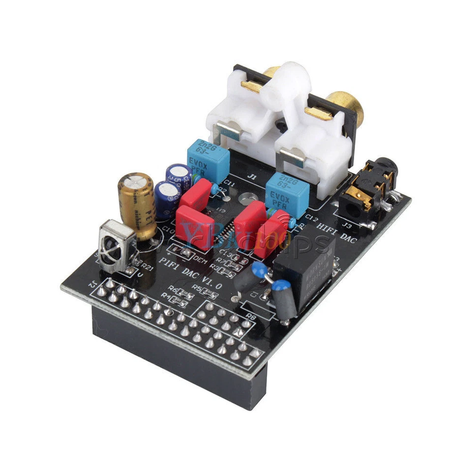 Módulo de tarjeta de sonido de audio HIFI DAC negro interfaz I2S para Raspberry Pi versión B Foto 1 de 4