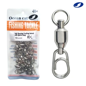 Ball Bearing Fishing Swivel with Fast Snap Clip Stainless Steel Connector Tackle - Picture 1 of 6