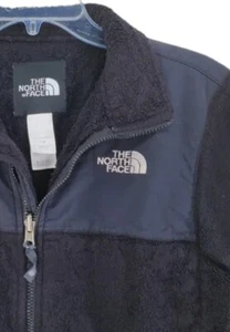 North Face Jacket Boys L Black Fleece 2 Pocket Zip Up Outdoors Coat - Picture 1 of 18