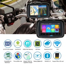5" Bluetooth Auto moto Android 6.0 Navigazione GPS 16GB SAT NAV Aggiorna mappe