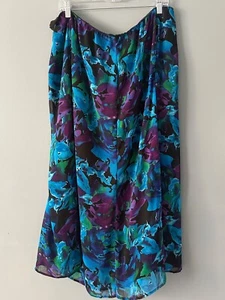 Notations Woman Sheer Floral Maxi Skirt 3X Lined Romantic Cottagecore Boho Midi - Picture 1 of 6