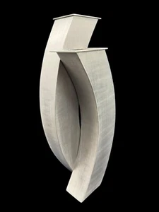Metallskulptur Kunst 14" x 4" gebogen Aluminium kreuzt abstrakt signiert Miller - Bild 1 von 15