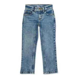 Wonder Nation Denim Jeans 14 Husky Boys Acid Wash Distressed Straight Leg - Picture 1 of 3