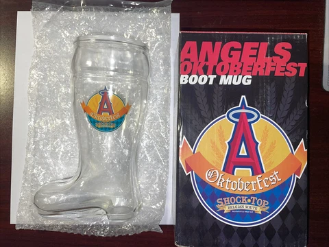 Los Angeles Angels of Anaheim Boot Mug Oktoberfest SGA Belgian White Shock Top Cover