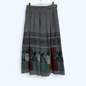 JONES NEW YORK Grey Wool Blend Pleated Skirt Size UK 10 US 6 Knee Length - Picture 1 of 11