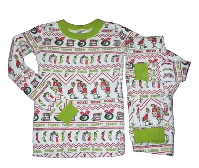 Hanna Andersson Boy Girl Size 140 US 10 Dr Seuss Christmas Pajamas Set Who Hash - Image 1 of 2