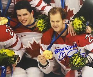 Chris PRONGER SIGNED 8x10 Photo ! OLYMPIC GOLD WITH CROSBY ! TEAM CANADA ! W/COA