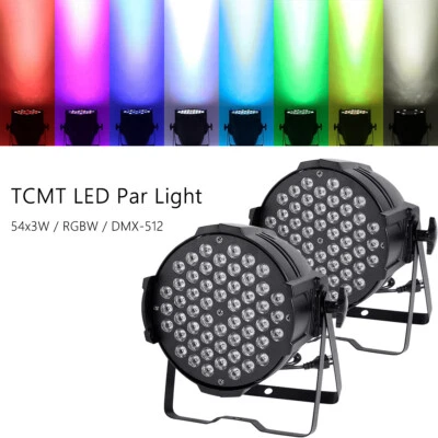 2PCS 180W RGBW Par Stage Light LED DMX DJ Disco Party Lighting Beam Wash Light - Image 1 of 4