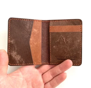 Echt Leder Klein ID Kreditkartenetui Brieftasche Halter Slim Card Case Wallet - Picture 1 of 7