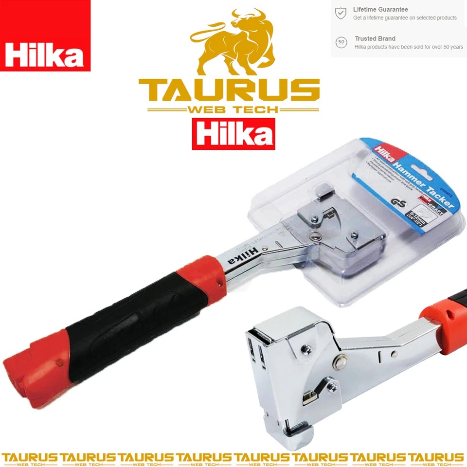 Hilka Hammer Tacker 6 mm-14 mm weicher Griff strapazierfähig vielseitig zum Selbermachen Handwerkzeug - Bild 1 von 2