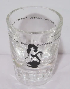 Hugh Hefner Playboy Bunny Heavy Glass 3" Tall Shot Glass - Picture 1 of 5