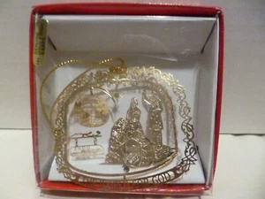 Nation Treasures 24K Gold Finish Brass The World For God Ornament - Picture 1 of 4