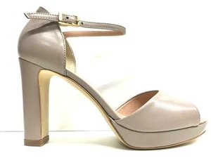 SCARPE DECOLTE DONNA ROSSOREALE ORIGINAL 505 PELLE TACCO MILANO BEIGE PE NEW - Picture 1 of 1