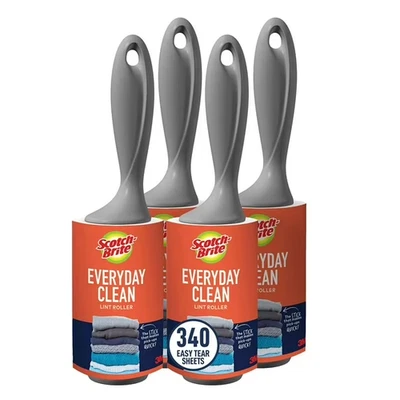 Scotch-Brite Lint Roller Pack, 4 Rollers/Pack, 85 Sheets/Roller Foto 1 de 3