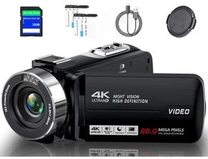 Camcorder Video Camera 4K Ultra 80MP Vlogging Camera for YouTube 18X Digital ... - Picture 1 of 7