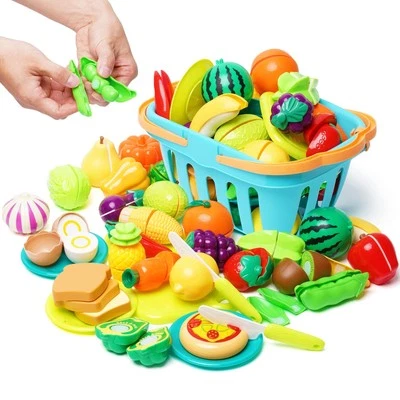 Frutta E Verdura Da Tagliare Giocattolo 75 Pezzi, Cucina Giocattolo per Bambini, - Immagine 1 di 4
