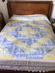 Vintage Retro Style Floral Patchwork King Size Quilt Marks Spencer Bedding Cover - Picture 1 of 13