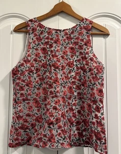 Camiseta sin mangas Zara Basics roja floral para mujer talla pequeña - Imagen 1 de 14