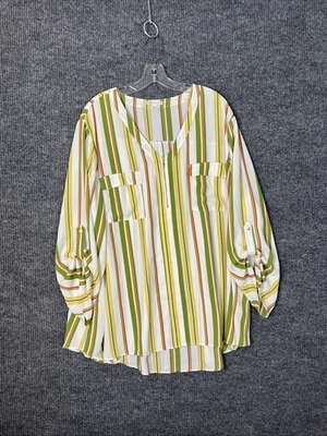 Blusa Cato Mujer Rayas Talla Grande 26/28 Multicolor Oficina Negocios Clásica Foto 1 de 4