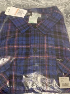 New Men’s Lifted Research Group Long Sleeve Button Down, Black/Blue Plaid, 3XL - Picture 1 of 5