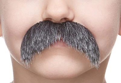 Bigote falso morsa autoadhesivo para niños, novedad, pequeño vello facial falso... Foto 1 de 4