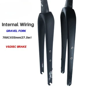 Gravel Carbon Road Bicycle Fork 28.6mm Disc Brake Bike 700C Thru Axle 12X100mm - Picture 1 of 30