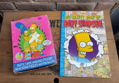Caja completa de tarjetas coleccionables Topps Simpson 1990 (36 paquetes de cera sellados) con bonificación Foto 1 de 4