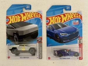 “Vandalized” Tesla Cybertruck & Model S Plaid (blue) Custom Hot Wheels Cars - Picture 1 of 10