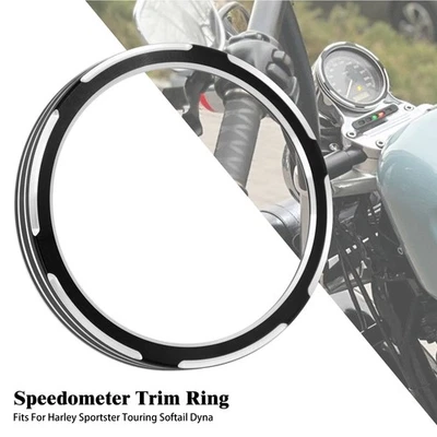 Annular Speedometer Gauge Bezel Accent Black Trim Ring For Harley Sportster Dyna - Image 1 of 4