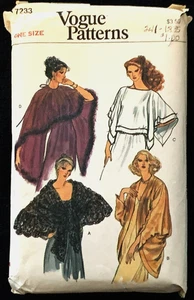 Poncho VOGUE Hombro Brazo Cubrimientos, Chales 7233 Patrón de Costura Envolturas Talla Única UCFF - Imagen 1 de 7