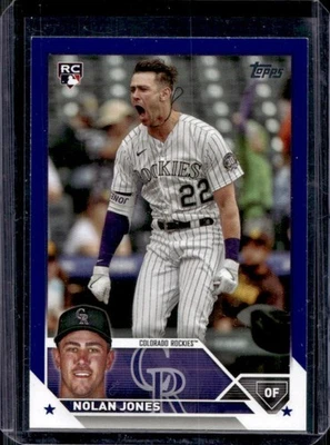 2023 Topps Update Nolan Jones RC Royal Blue Rookie #US85 Rockies - Image 1 of 2
