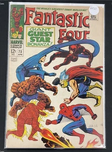 Fantastic Four #73 Spider-Man Thor Daredevil Kirby Stan Lee Marvel 1968 FN+ - Picture 1 of 2