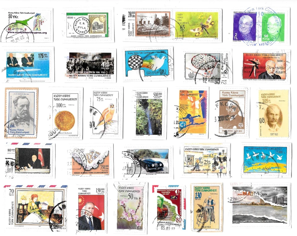 NORTE DE CHIPRE - Selección de estampillas usadas en papel Foto 1 de 1