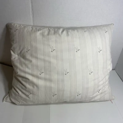 Almohada de plumas vintage blanca/gris estuche tictac ropa de cama estándar de mediados de siglo Foto 1 de 4