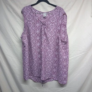 Blusa Camisa Terra & Sky Mujer Talla 3X 24W-26W Borgoña Estampado Floral - Imagen 1 de 16