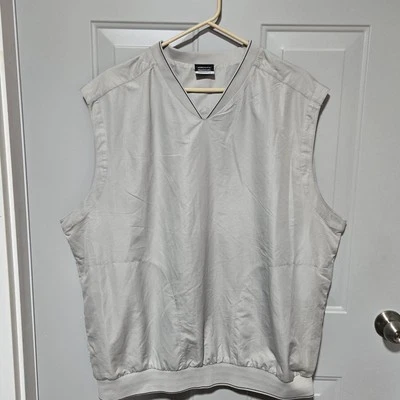 NIKE Golf Pullover Vest Windbreaker Jacket Mens 2XL Zip Pockets Elastic Hem Gray - Image 1 of 4