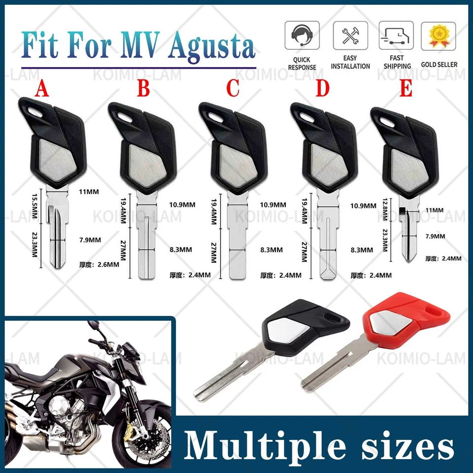 适合 MV Agusta Brutale 675 1090 920 990 800 750 F3 F4 1000 空白钥匙未切割 — 第 1/4 张图片