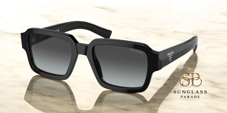 with tags PRADA PR 02ZS 1AB06T Black Grey Gradient Vintage 52 mm Mens Sungla G1N - Image 1 of 2